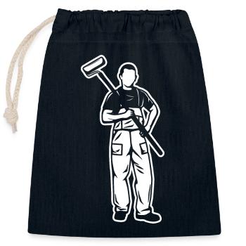 Maler Junge - Verschließbarer Geschenkbeutel aus Baumwolle (25x30cm) - Navy - Vorne