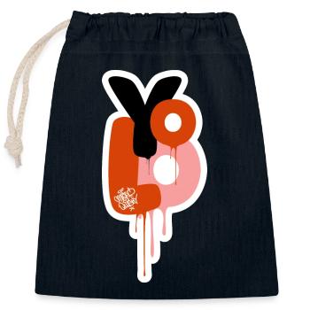 Yolo you only live once - Graffiti Styles - Closable cotton gift bag (25x30cm) - navy - Front