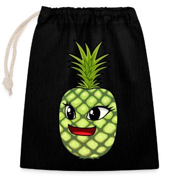 Fruit Foxes Fruit Summer Pineapple - Closable cotton gift bag (25x30cm) - black - Front
