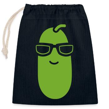 Cornichon - Sac cadeau en coton avec cordon (25 x 30 cm) - bleu marine - Devant