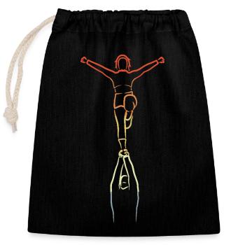 Dessin de pom-pom girl vintage - Sac cadeau en coton avec cordon (25 x 30 cm) - noir - Devant