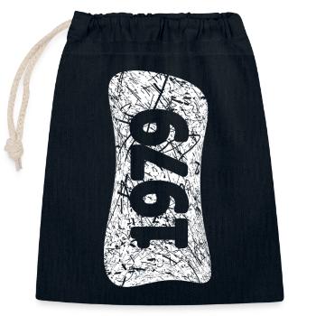 Mariage en 1979 - Sac cadeau en coton avec cordon (25 x 30 cm) - bleu marine - Devant