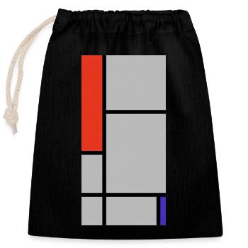 Abstract Geometric Blocks - Closable cotton gift bag (25x30cm) - black - Front