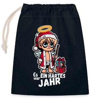 Funny Christ Child Saying - Closable cotton gift bag (25x30cm) - navy - Front