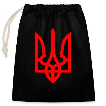 Ukraine - Sac cadeau en coton avec cordon (25 x 30 cm) - noir - Devant