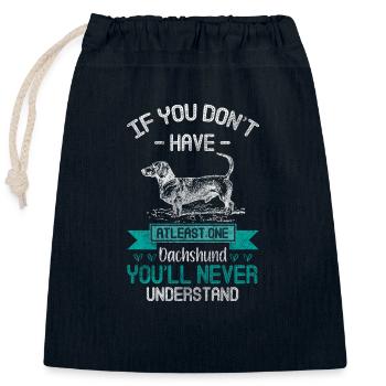 Dog Paw Puppy Dog School - Sac cadeau en coton avec cordon (25 x 30 cm) - bleu marine - Devant