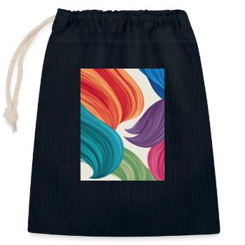 Feather-light colours - Closable cotton gift bag (25x30cm) - navy - Front