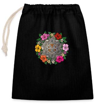 Taino Sun - Sac cadeau en coton avec cordon (25 x 30 cm) - noir - Devant