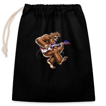Bigfoot Guitarist - Closable cotton gift bag (25x30cm) - black - Front