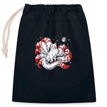 Japanischer Kitsune-Fuchs - Verschließbarer Geschenkbeutel aus Baumwolle (25x30cm) - Navy - Vorne