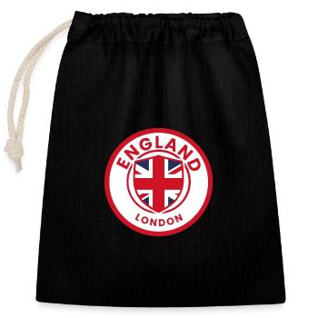 English Flag Shield London Motif - Closable cotton gift bag (25x30cm) - black - Front