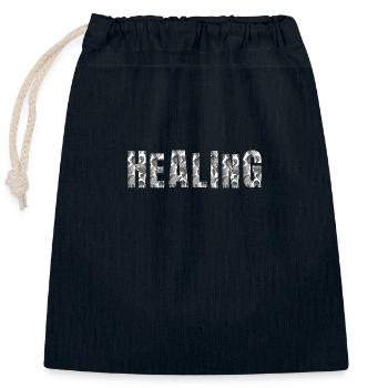 Healing Shirt - Closable cotton gift bag (25x30cm) - navy - Front