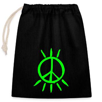 Signe de paix - Sac cadeau en coton avec cordon (25 x 30 cm) - noir - Devant