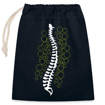 Physiothérapie Physiothérapeute Chiropracteur Chiro - Sac cadeau en coton avec cordon (25 x 30 cm) - bleu marine - Devant