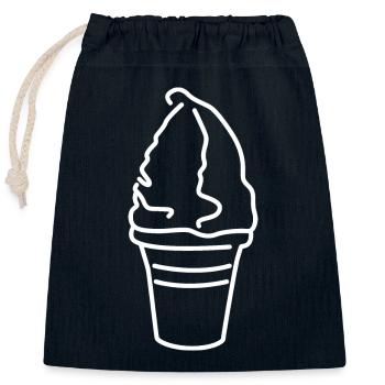 Soft ice cream - Closable cotton gift bag (25x30cm) - navy - Front