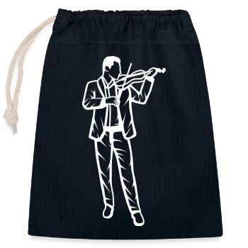 Violinist - Closable cotton gift bag (25x30cm) - navy - Front