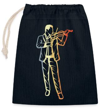 Vintage Violin Players - Closable cotton gift bag (25x30cm) - navy - Front