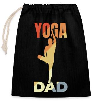 Yoga Vater - Verschließbarer Geschenkbeutel aus Baumwolle (25x30cm) - Schwarz - Vorne