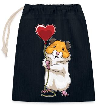 Hamster Balloon - Closable cotton gift bag (25x30cm) - navy - Front