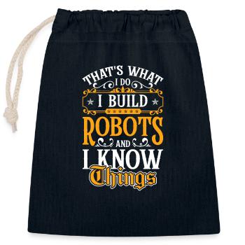 Machine Robotique Robotnik - Sac cadeau en coton avec cordon (25 x 30 cm) - bleu marine - Devant