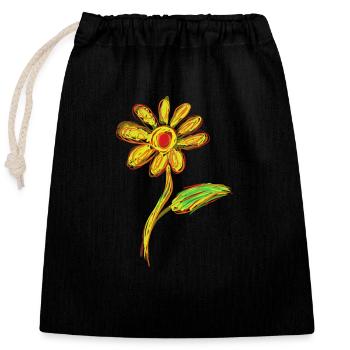Lebendige Blume: Farbe fürs Leben - Verschließbarer Geschenkbeutel aus Baumwolle (25x30cm) - Schwarz - Vorne
