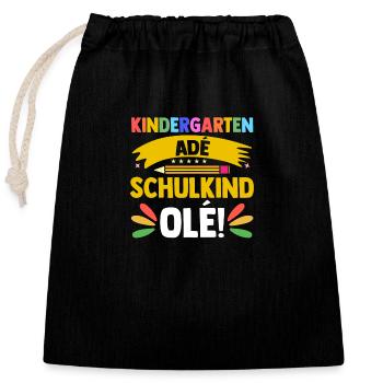 Garderie de la maternelle de la maternelle de 12e année - Sac cadeau en coton avec cordon (25 x 30 cm) - noir - Devant