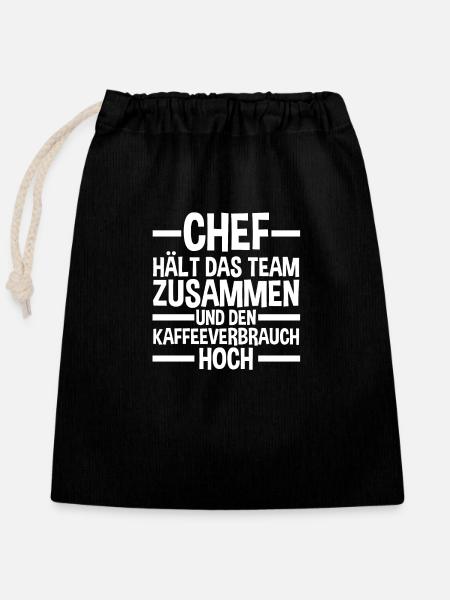 Teamleiter Chef Abschied - Verschließbarer Geschenkbeutel aus Baumwolle (25x30cm) - Schwarz