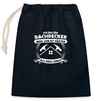 Maître Couvreur Couvreur - Sac cadeau en coton avec cordon (25 x 30 cm) - bleu marine - Devant