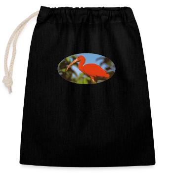 ibis 1 Flamand rouge Amazonie - Sac cadeau en coton avec cordon (25 x 30 cm) - noir - Devant