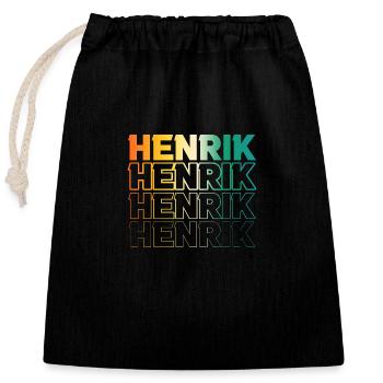 Henrik - Verschließbarer Geschenkbeutel aus Baumwolle (25x30cm) - Schwarz - Vorne