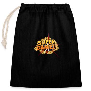 Daniel - Sac cadeau en coton avec cordon (25 x 30 cm) - noir - Devant