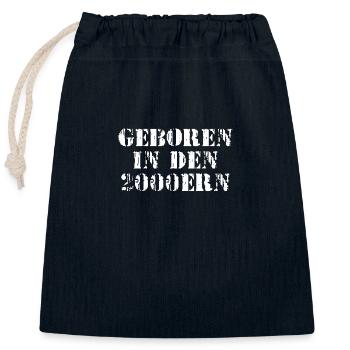 GEBOREN IN DEN 2000ERN - Verschließbarer Geschenkbeutel aus Baumwolle (25x30cm) - Navy - Vorne