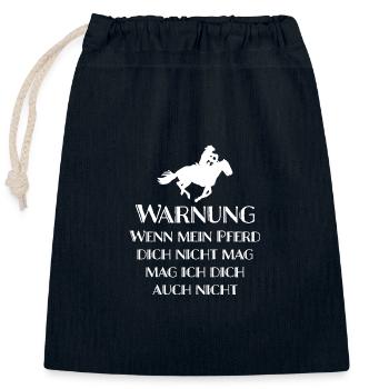 Wenn mein Pferd dich nicht mag - Verschließbarer Geschenkbeutel aus Baumwolle (25x30cm) - Navy - Vorne