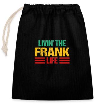 Frank - Verschließbarer Geschenkbeutel aus Baumwolle (25x30cm) - Schwarz - Vorne