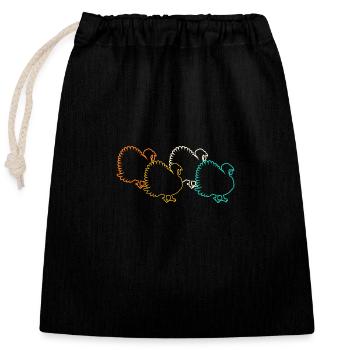 Poulets Coq Dinde - Sac cadeau en coton avec cordon (25 x 30 cm) - noir - Devant