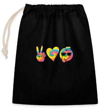 Poulets Coq Dinde - Sac cadeau en coton avec cordon (25 x 30 cm) - noir - Devant