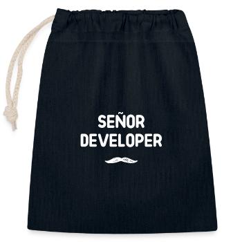 Señor Entwickler Humor - Verschließbarer Geschenkbeutel aus Baumwolle (25x30cm) - Navy - Vorne