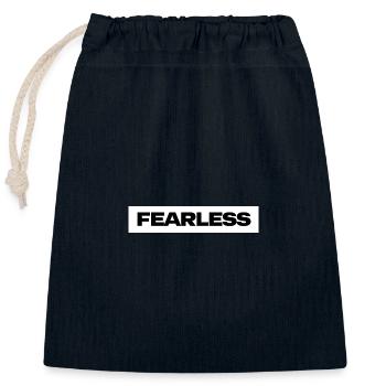 Fearless Statement Typo - Closable cotton gift bag (25x30cm) - navy - Front