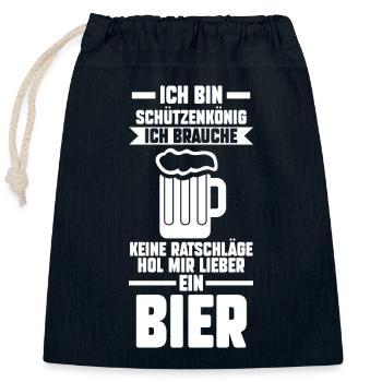 Schützenverein Schützenfest Schützenkönig - Verschließbarer Geschenkbeutel aus Baumwolle (25x30cm) - Navy - Vorne