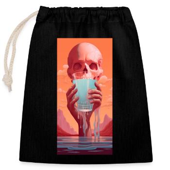Stay Hydrated While You Suffer - Closable cotton gift bag (25x30cm) - black - Front