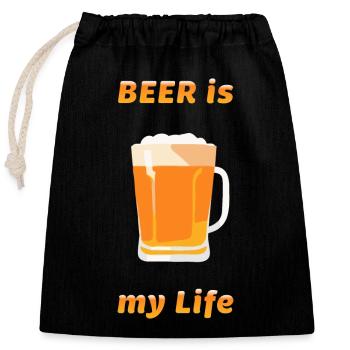 Bier Flsche Krug Saufen Junggesellenabschied 6 - Verschließbarer Geschenkbeutel aus Baumwolle (25x30cm) - Schwarz - Vorne
