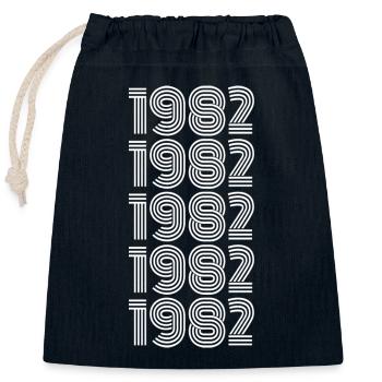 1982 - Verschließbarer Geschenkbeutel aus Baumwolle (25x30cm) - Navy - Vorne