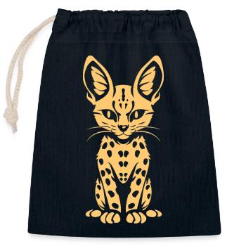 Serval - Verschließbarer Geschenkbeutel aus Baumwolle (25x30cm) - Navy - Vorne
