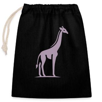 Giraffe Africa Silhouette Minimalist - Closable cotton gift bag (25x30cm) - black - Front