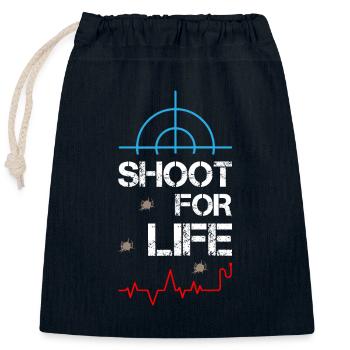 Shoot For Life Sniper - Closable cotton gift bag (25x30cm) - navy - Front