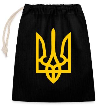 Ukraine - Closable cotton gift bag (25x30cm) - black - Front