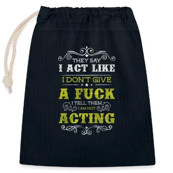 Rebel Anti Social Motto - Closable cotton gift bag (25x30cm) - navy - Front