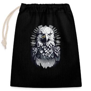 Pygargue à tête blanche - Sac cadeau en coton avec cordon (25 x 30 cm) - noir - Devant
