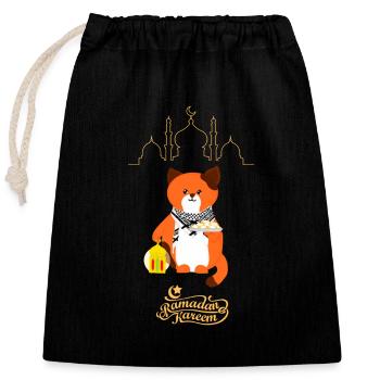 Ramadan Kareem Silhouette - Closable cotton gift bag (25x30cm) - black - Front