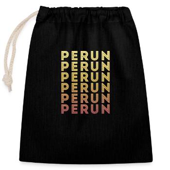 Perun Slavic myths of pagan Slavic - Closable cotton gift bag (25x30cm) - black - Front